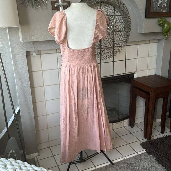 Free people cut out waist backless w/ wrap top small in a pinky peach color - Picture 2 of 12